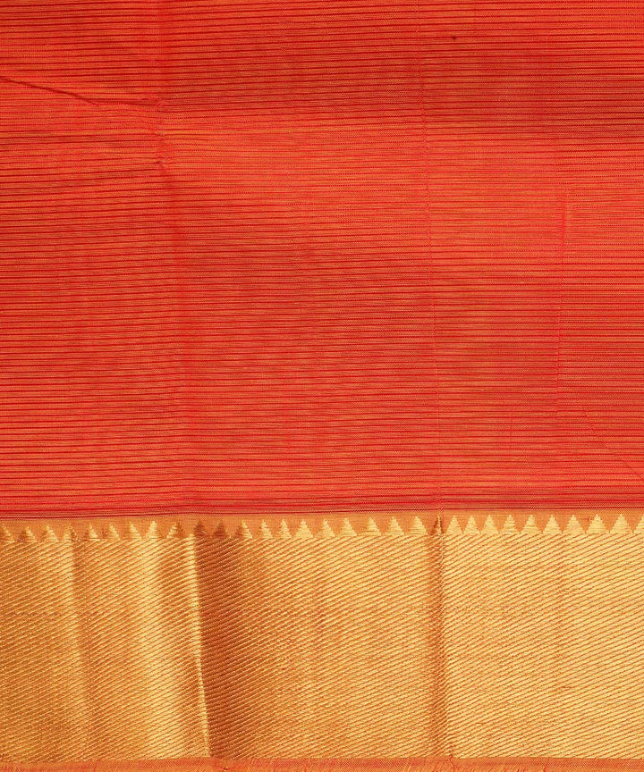 Orange handwoven mangalagiri cotton silk saree