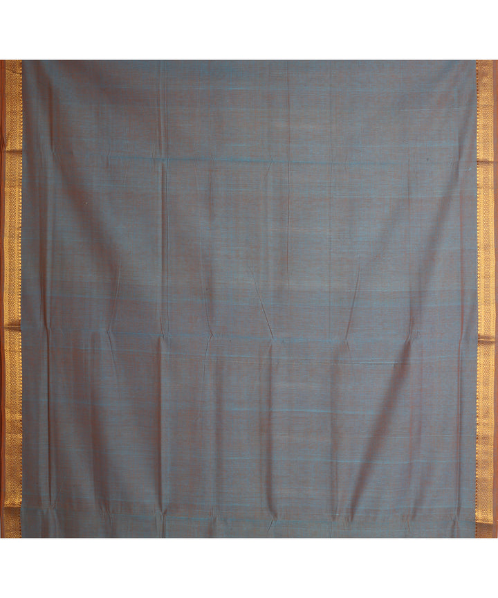 Grey gold zari border handloom mangalagiri cotton saree
