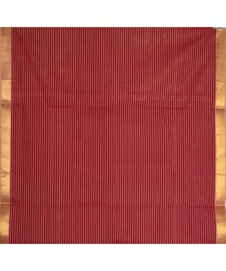 Maroon gold zari missing checks handwoven mangalagiri cotton saree