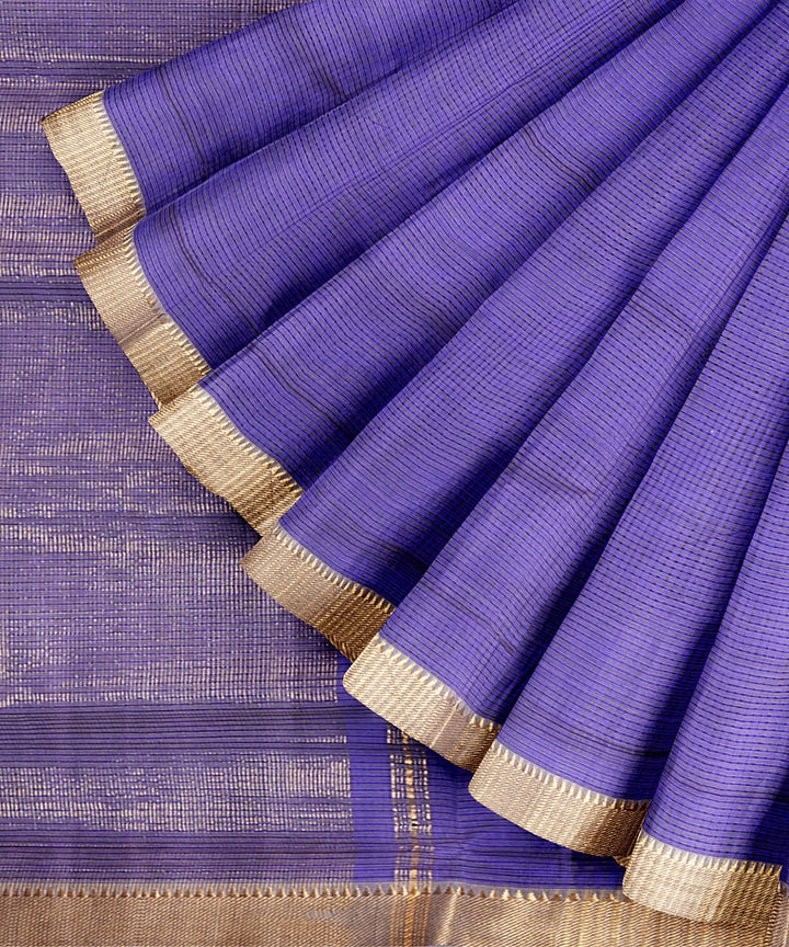 Navy blue handwoven mangalagiri cotton saree