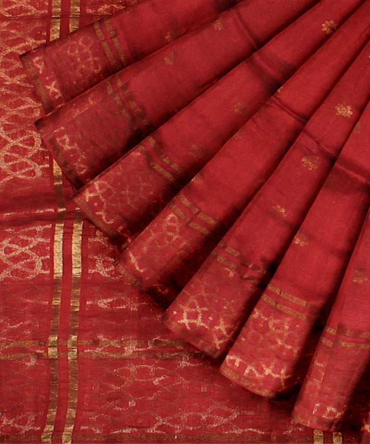 Orange chhattisgarh handloom tussar silk saree