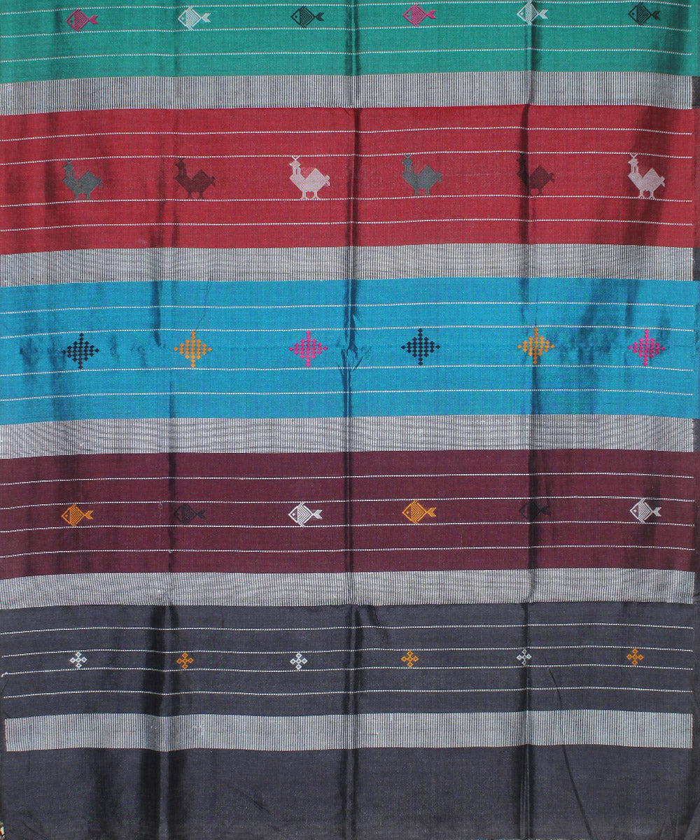 Multicolor striped tussar silk handwoven chhattisgarh stole