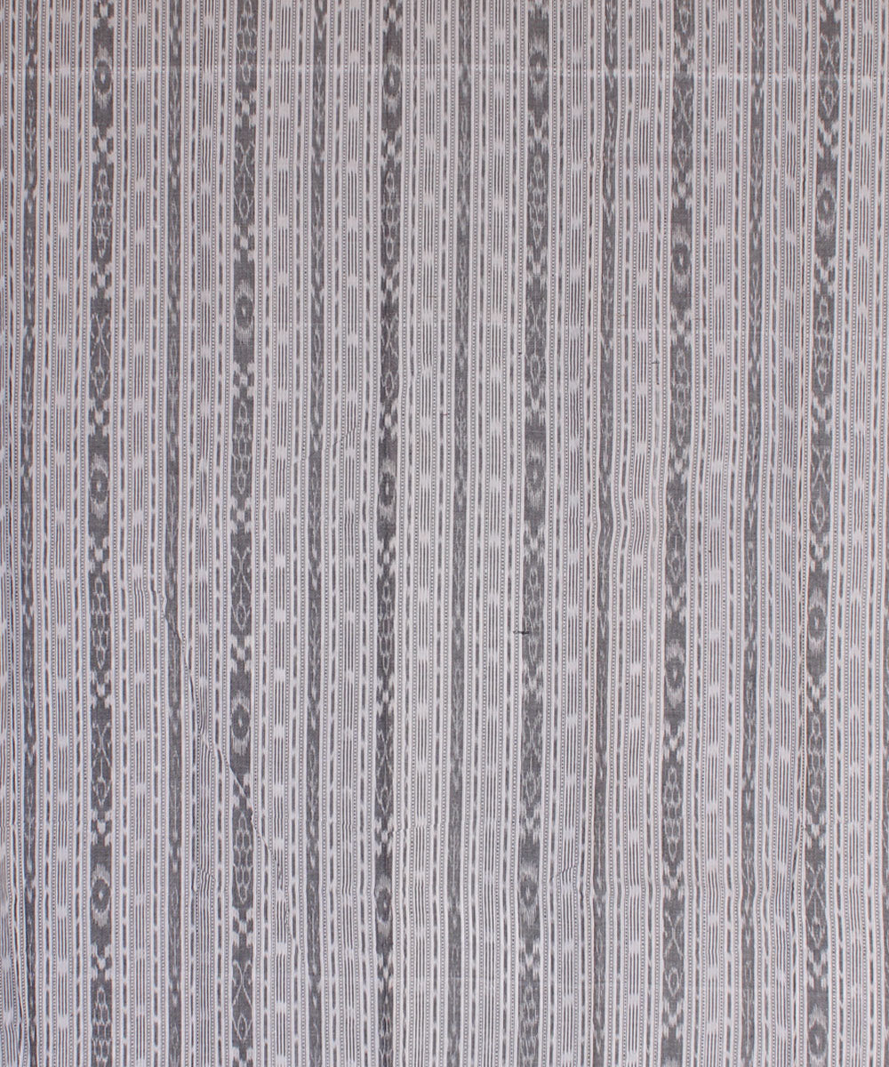 Offwhite black handwoven cotton nuapatna dress material