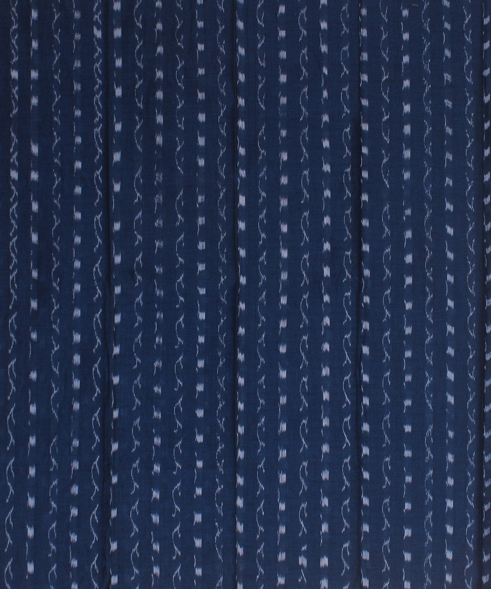 Navy blue grey handwoven cotton nuapatna dress material