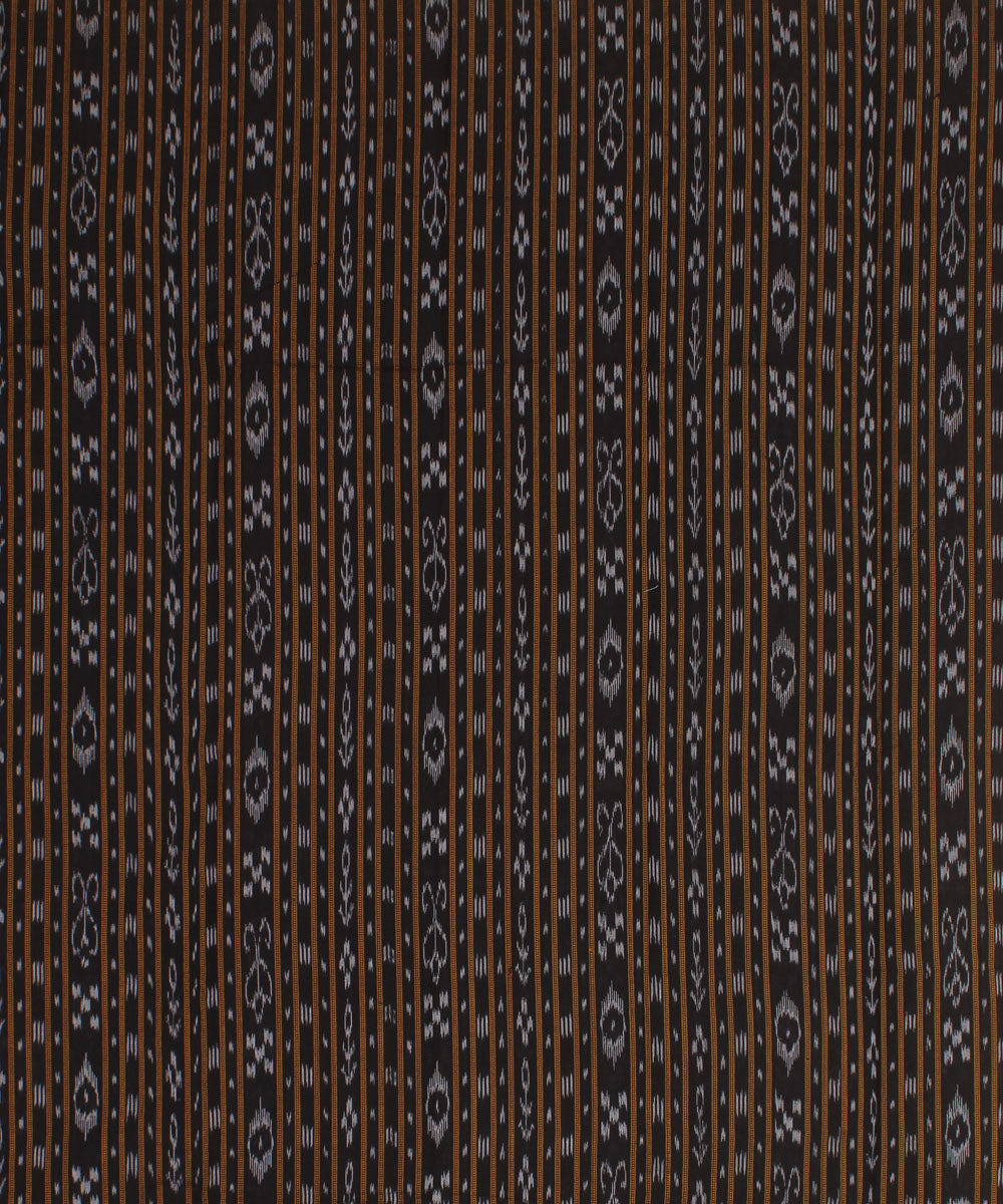 Black offwhite handwoven cotton nuapatna dress material