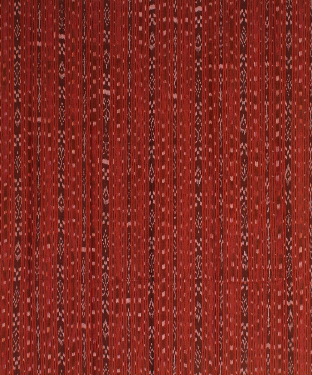 Brown offwhite handwoven cotton nuapatna dress material