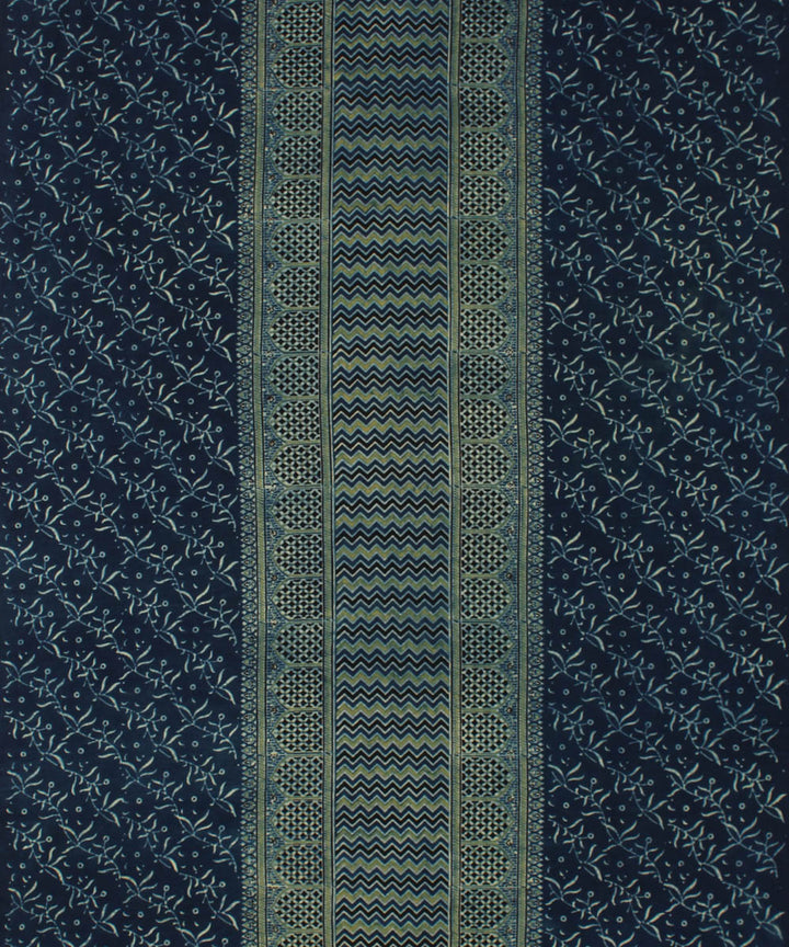 3m indigo ajrakh hand printed cotton kurta material