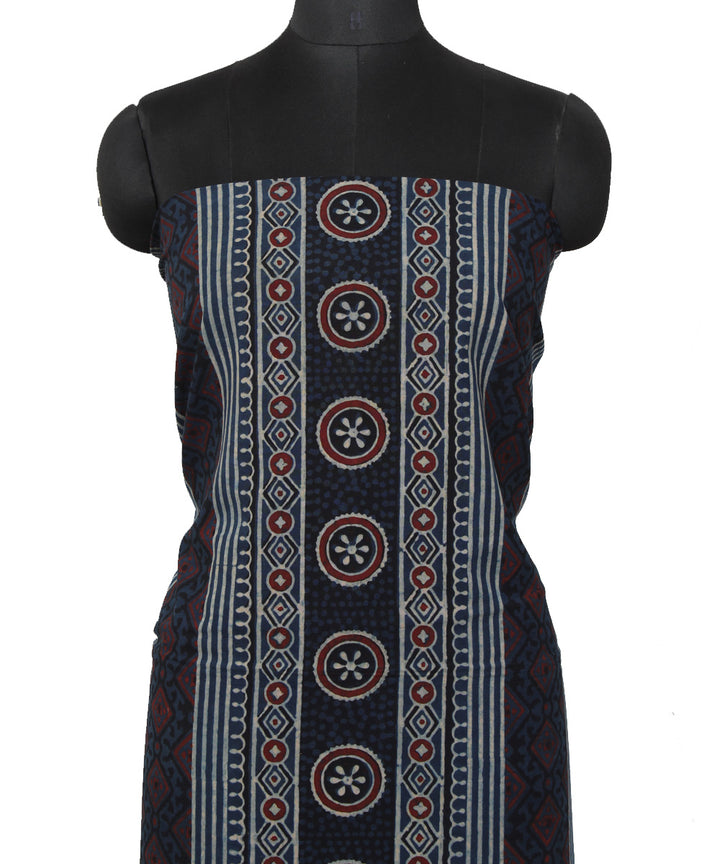 3m indigo printed cotton ajrakh kurta material