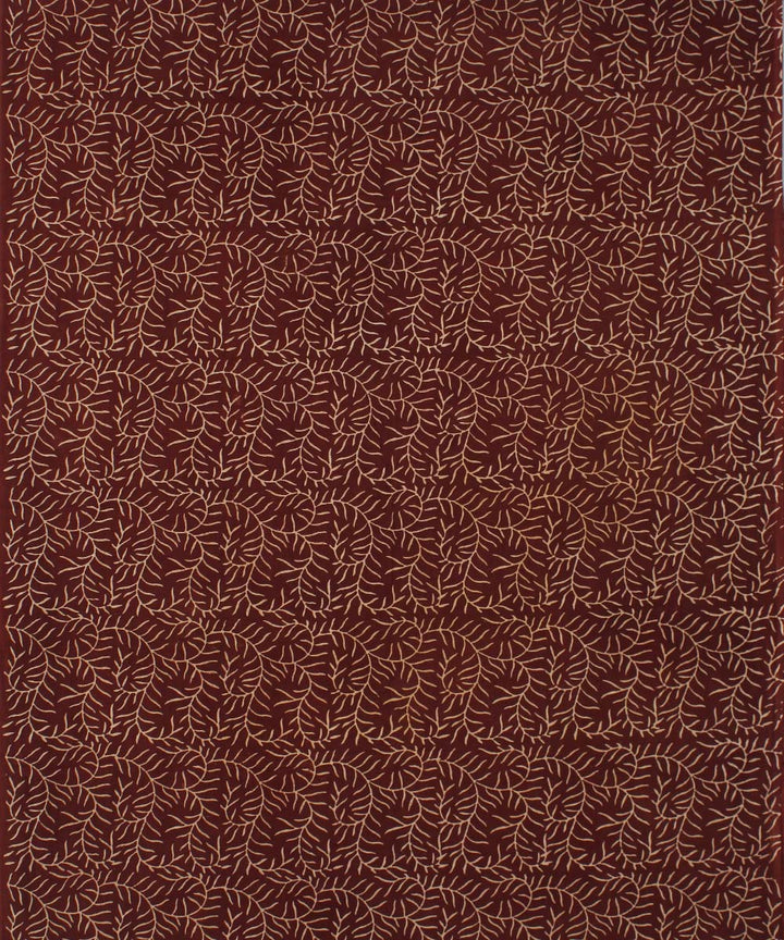 3m maroon hand ajrakh printed cotton kurta material