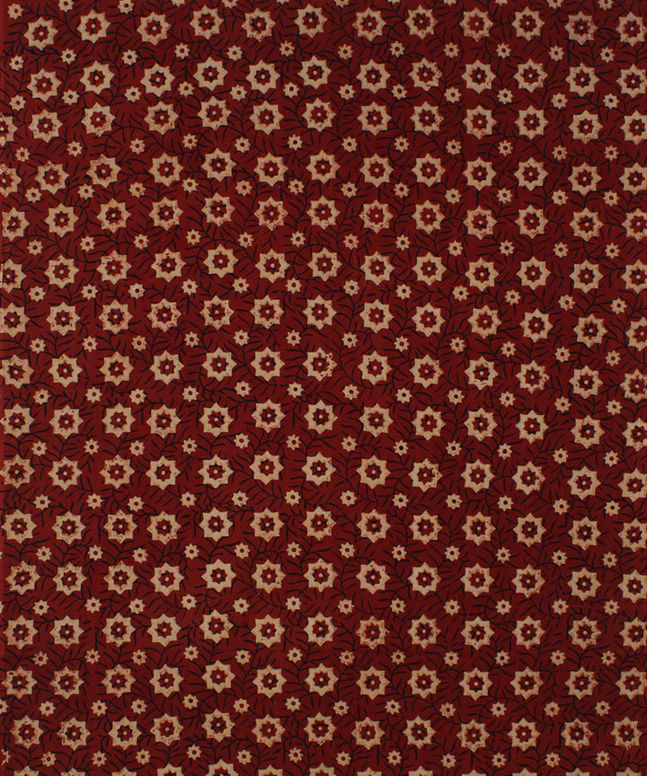 3m red cotton hand printed ajrakh kurta material