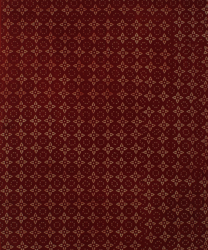3m red hand printed ajrakh cotton kurta material