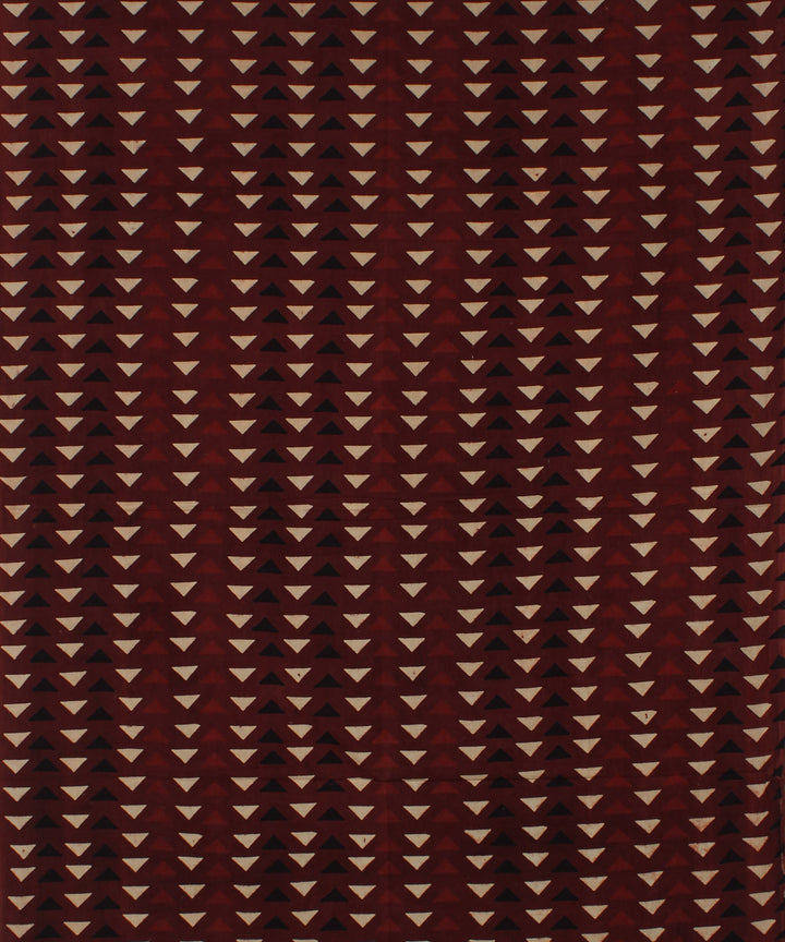 3m maroon cotton ajrakh kurta hand printed material