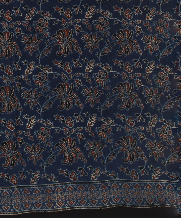 Multicolor hand cotton printed ajrakh saree
