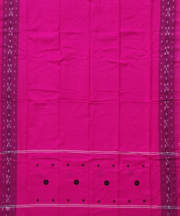 Black red handwoven cotton bomaki dress material