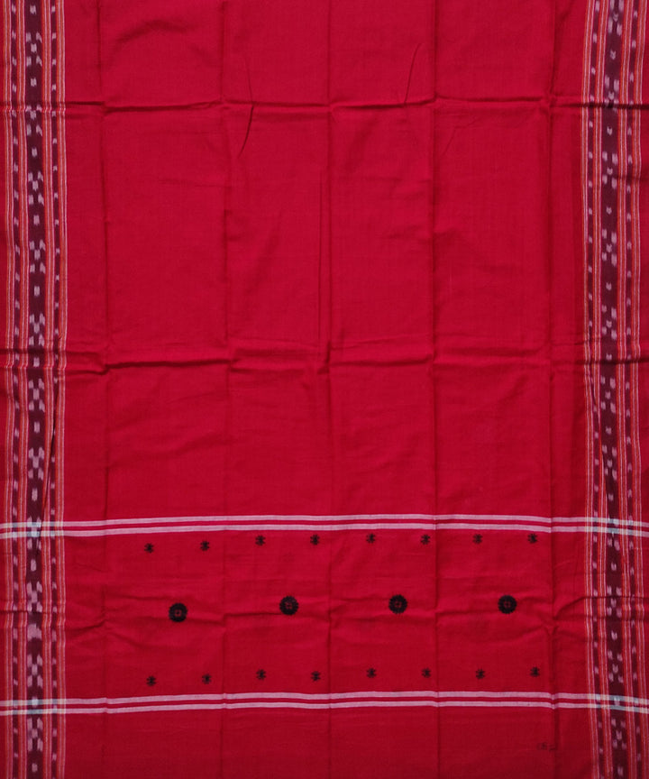 Black red handwoven bomaki cotton dress material