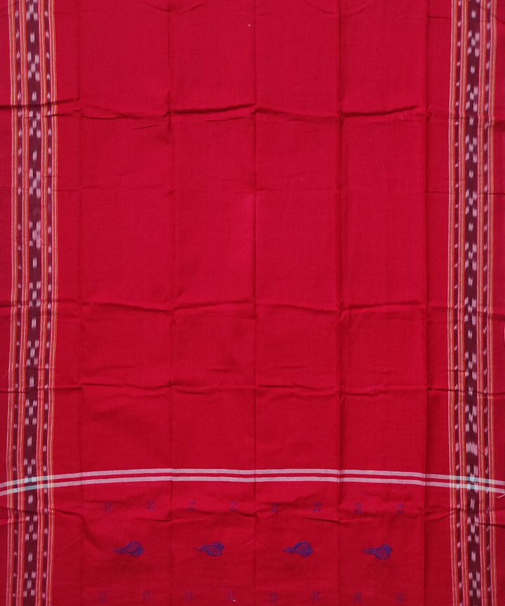 Navy blue red bomkai handloom cotton dress material