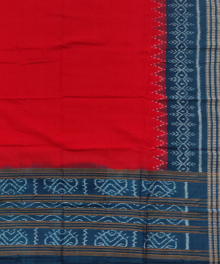 Red blue handloom cotton sambalpuridupatta