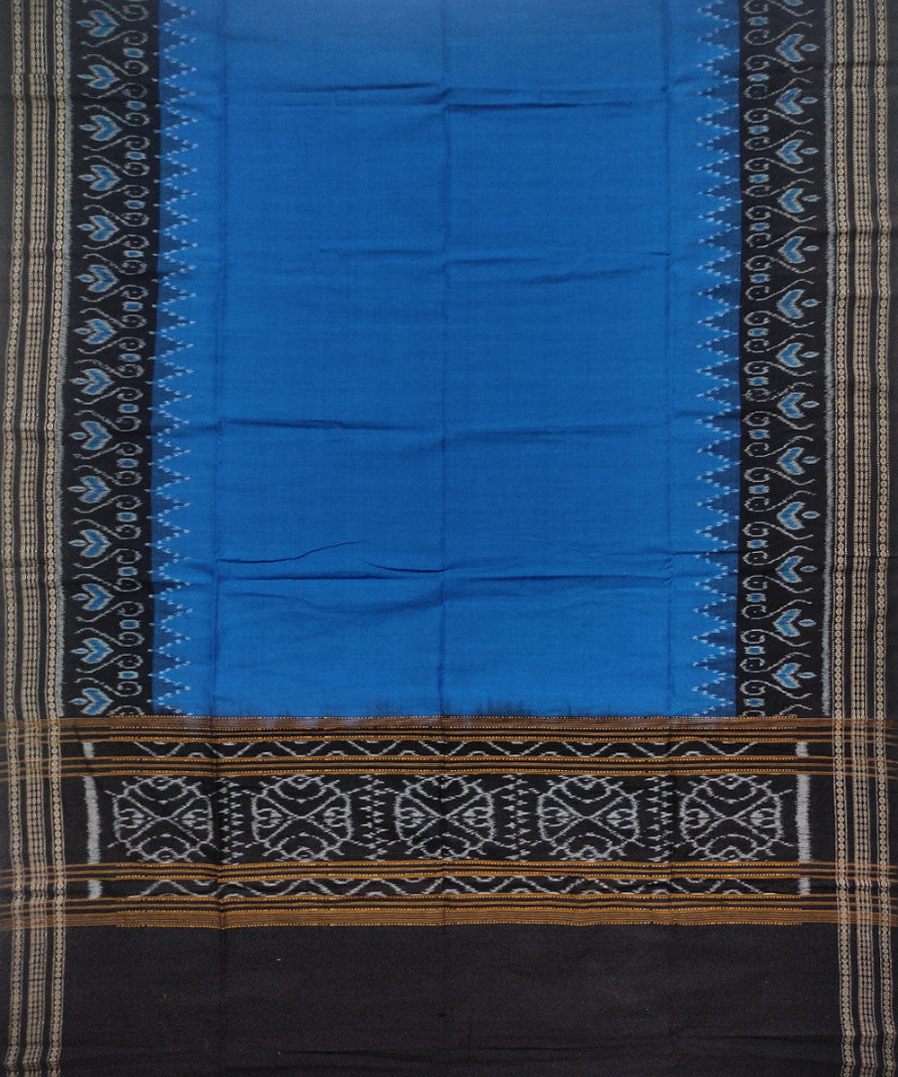 Blue black handloom cotton sambalpuri dupatta