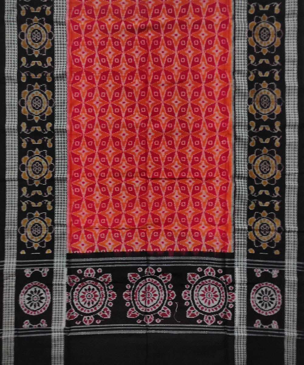 Red black cotton handloom sambalpuri dupatta
