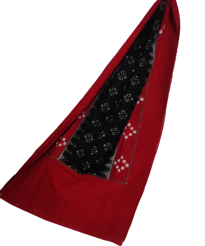 Red black handloom cotton sambalpuri stole