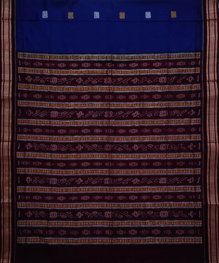 Navy blue maroon cotton handloom bomkai saree