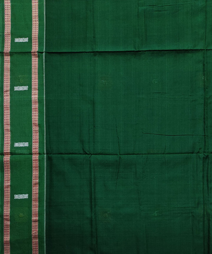 Navy blue green cotton handloom bomkai saree