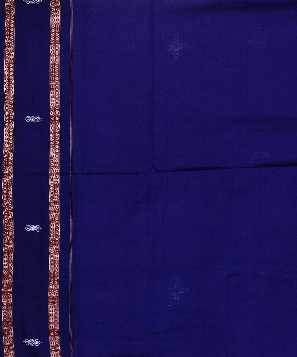 Purple navy blue cotton handloom bomkai saree