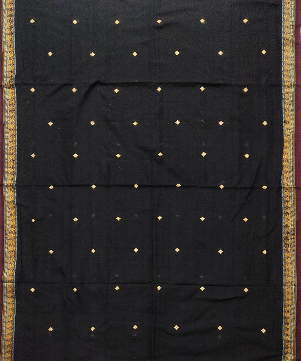 Black cotton handloom dongoria saree