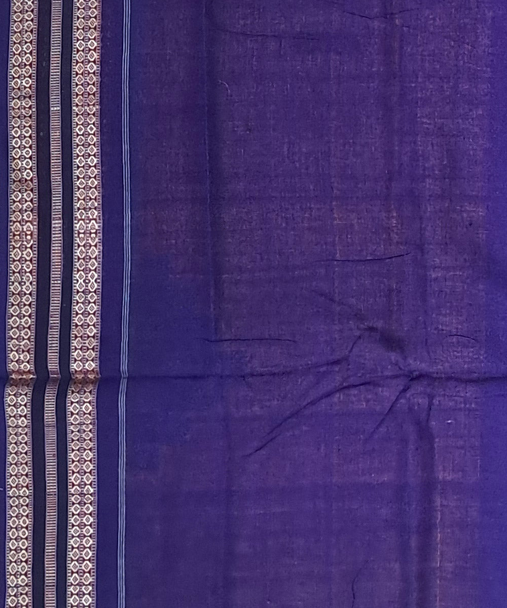 Brown yellow blue cotton handloom bomkai saree