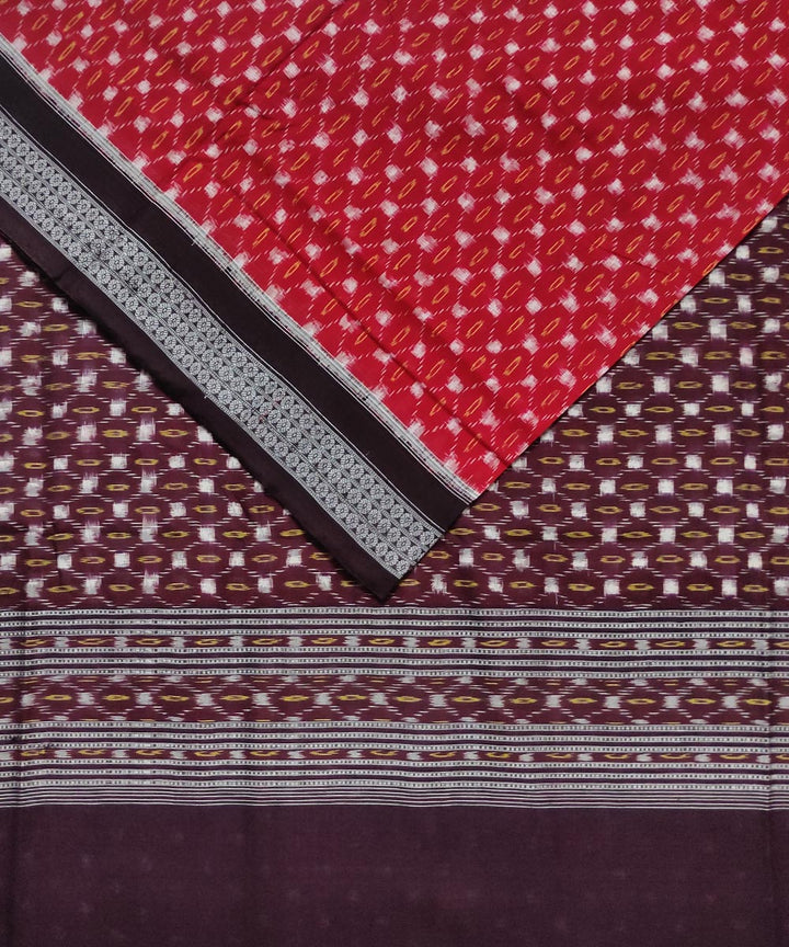 Red black cotton handloom sambalpuri saree