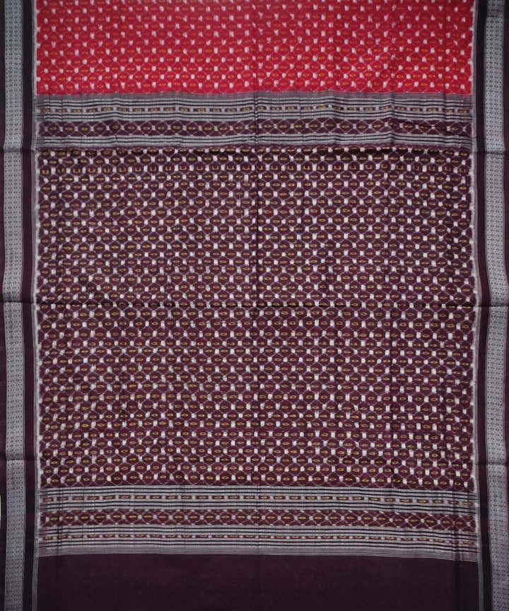 Red black cotton handloom sambalpuri saree