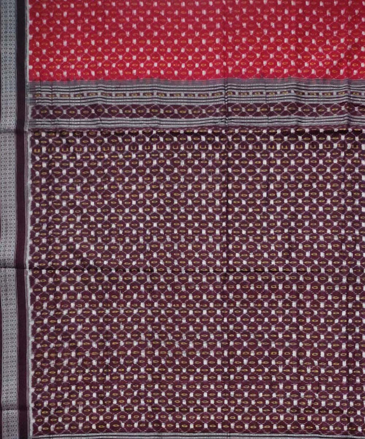 Red black cotton handloom sambalpuri saree