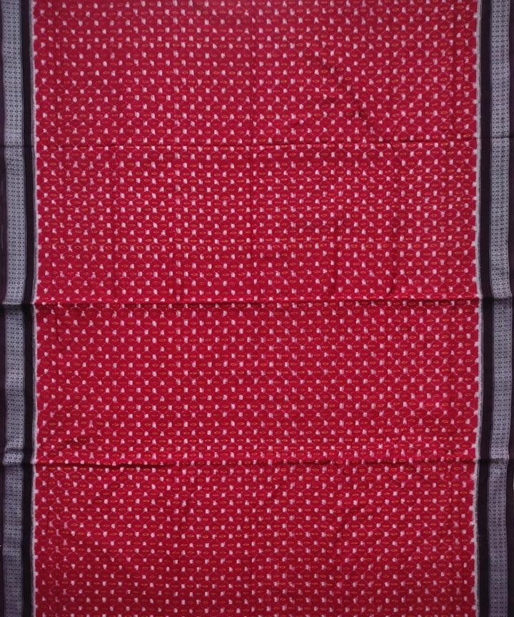 Red black cotton handloom sambalpuri saree