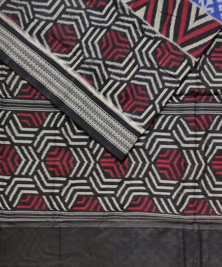 Blue black cotton handloom sambalpuri saree