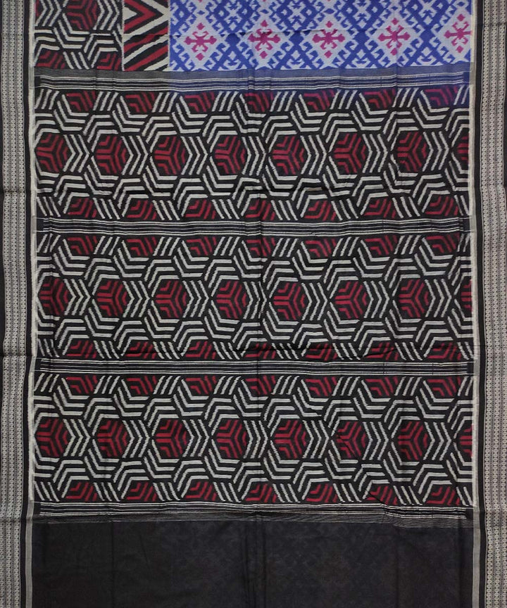 Blue black cotton handloom sambalpuri saree