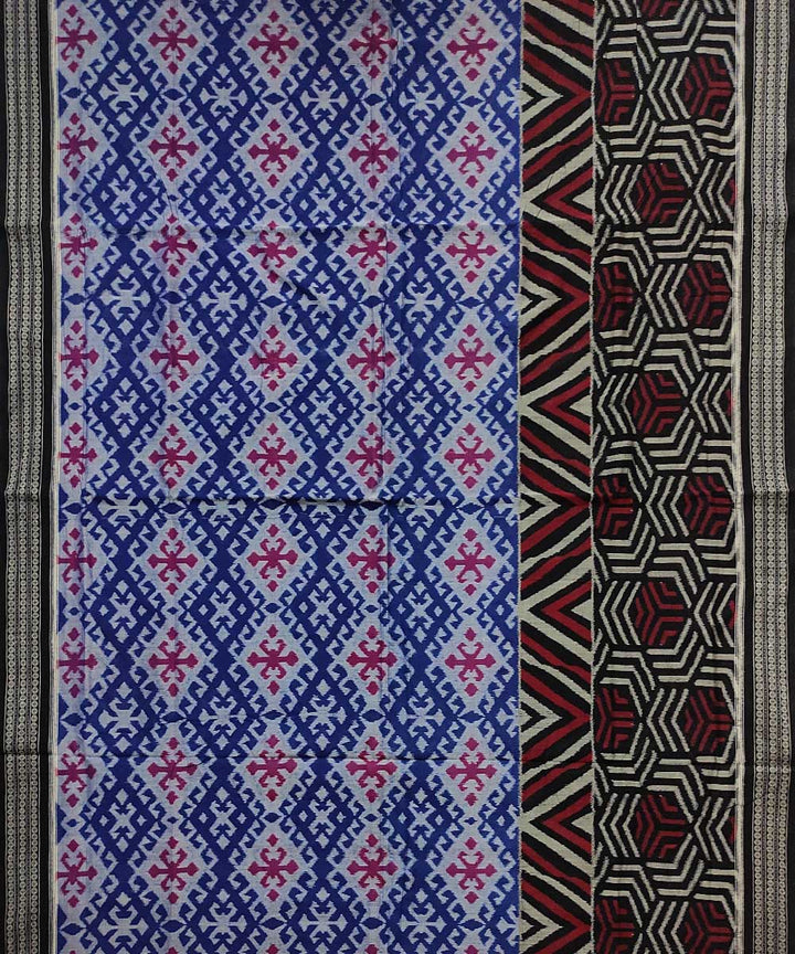 Blue black cotton handloom sambalpuri saree