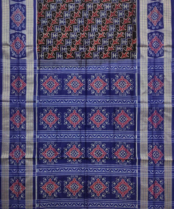 Black blue cotton handloom sambalpuri saree
