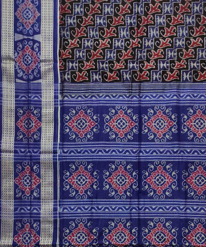 Black blue cotton handloom sambalpuri saree