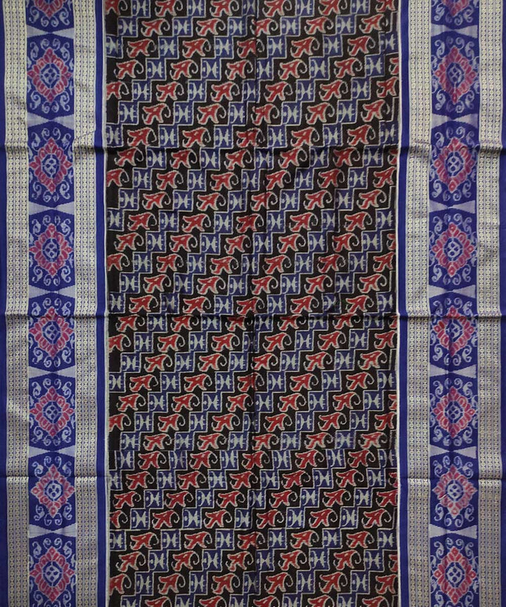 Black blue cotton handloom sambalpuri saree