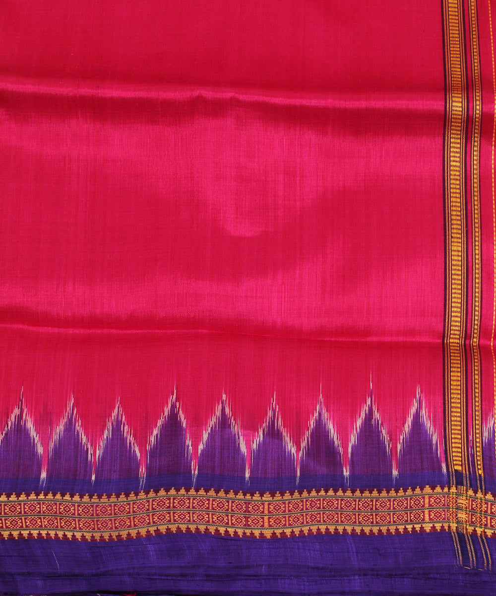 Red navy blue handloom silk sambalpuri dhoti