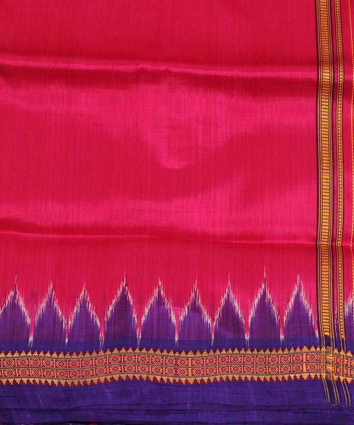 Red navy blue handloom silk sambalpuri dhoti