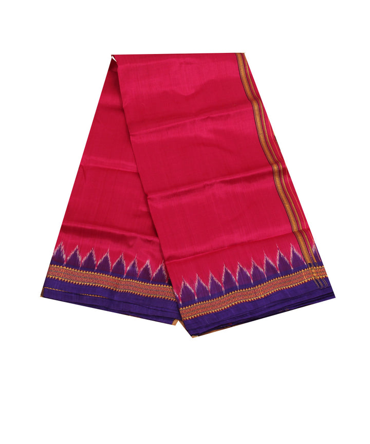 Red navy blue handloom silk sambalpuri dhoti