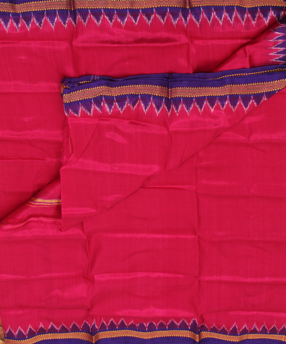 Red navy blue handloom silk sambalpuri dhoti