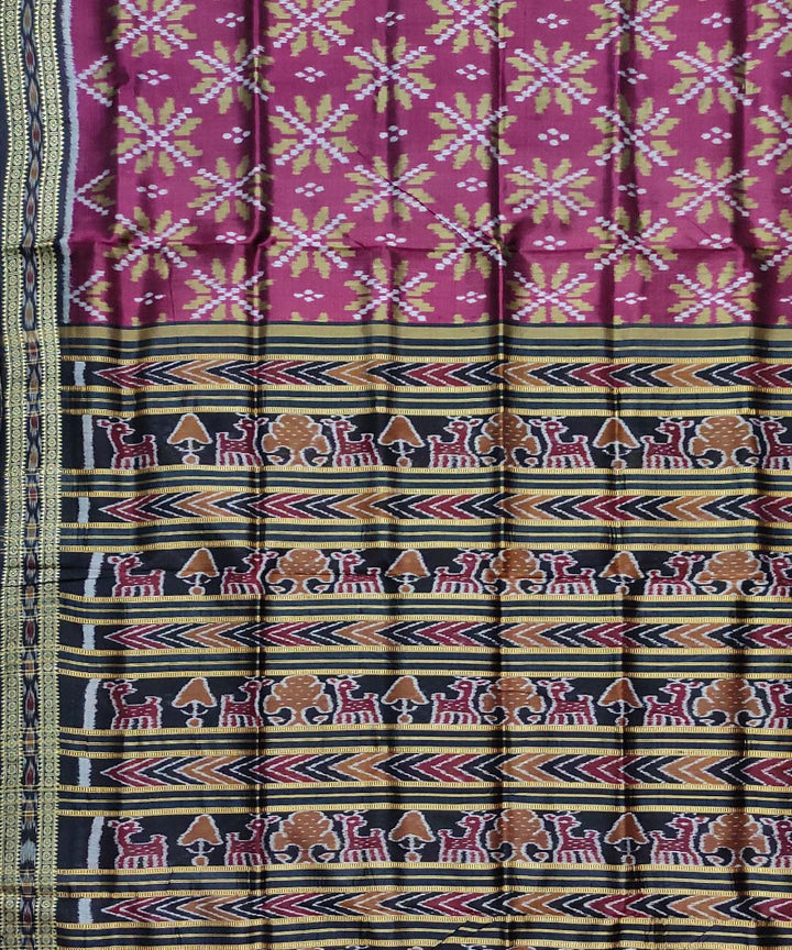 Purple black silk handloom khandua saree
