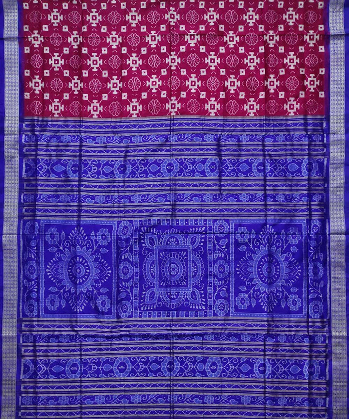 Purple royal blue silk handloom sambalpuri saree