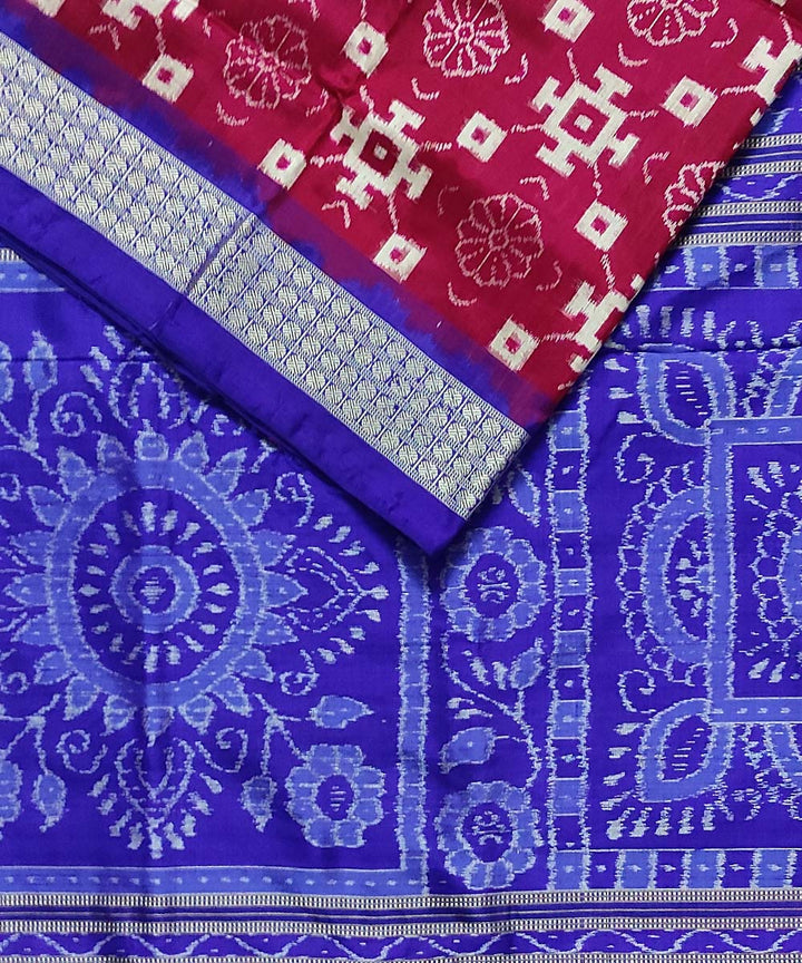 Purple royal blue silk handloom sambalpuri saree