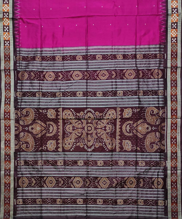 Magenta maroon silk handloom sambalpuri saree
