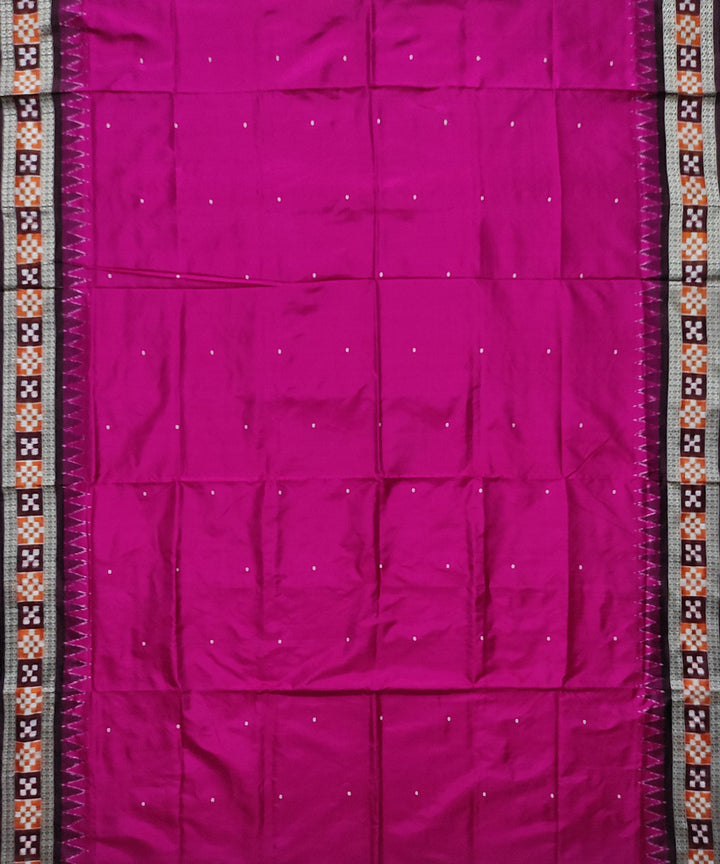 Magenta maroon silk handloom sambalpuri saree