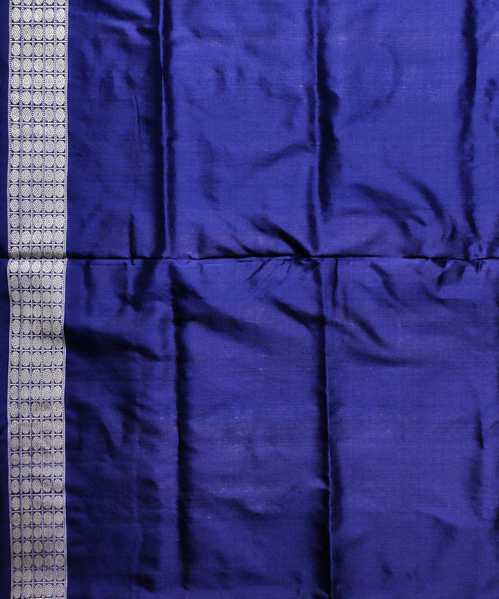 Cyan blue black silk handwoven bomkai saree