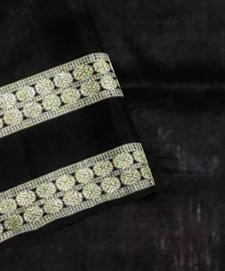 Magenta black silk bomkai handloom saree